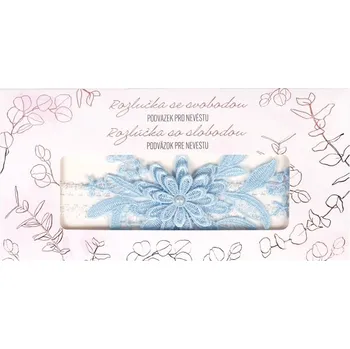Svatební dekorace Albi 23215 podvazek pro nevěstu S bílý/modrý