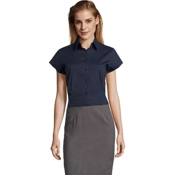 Gastro oděv Dámská číšnická halenka SOL´S krátký rukáv - tmavě modrá XXL B-SO17020-DBL-2XL