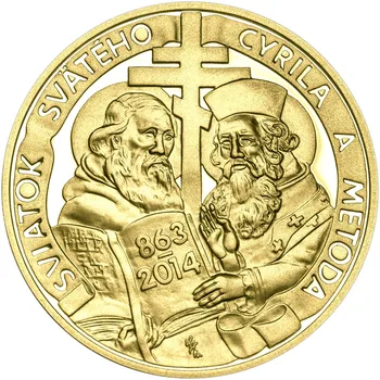 Pražská mincovna Svátek svátého Cyrila a Metoda zlatá mince 1/2 oz