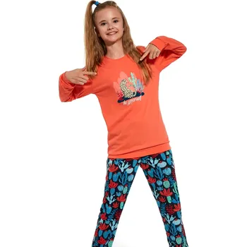 Dívčí pyžamo Dívčí dlouhé pyžamo Cornette 594/161 Be yourself coral 110/116 Oranžová