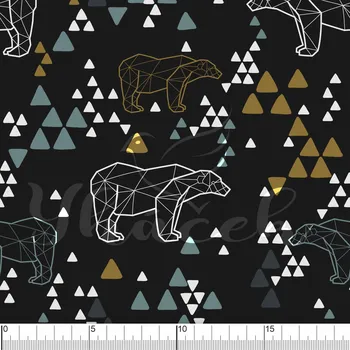 Zakázkový tisk, softshell, kočárkovina... Origami medvěd Látky k tisku: Kočárkovina