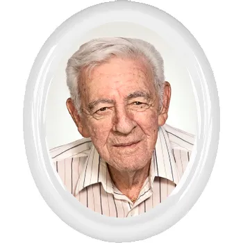 Smuteční dekorace Keramické foto na hrob, ovál reliéfní okraj, 9 x 11 cm, barevný, bez dekoru