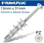 Hmoždinka do sádrokartonu kovová závrtná se šroubem