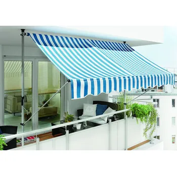 Markýza Sunfun Rozpěrná markýza 130 x 300 cm modrá/bílá