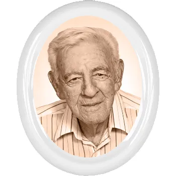 Smuteční dekorace Keramické foto na hrob, ovál reliéfní okraj, 9 x 11 cm, hnědočerný, bez dekoru