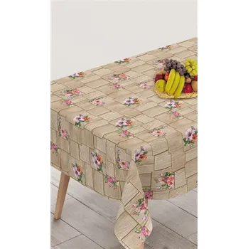 ubrus Ubrus PVC metráž šířka 140 cm květy na dřevěných deskách 145A