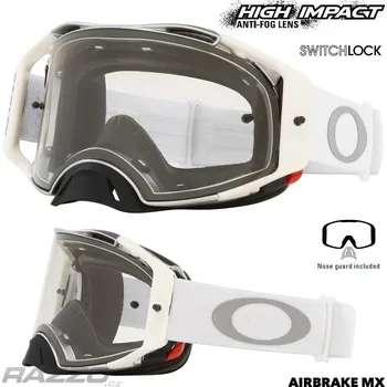 Motocyklové brýle MX brýle Oakley Airbrake MX Tuff Blocks White