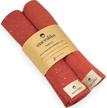 látková plena Maceshka Mušelínová plena Nature 2ks Tomette zlatý puntík+ Tomette