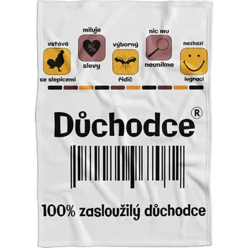 deka Impar Sublimace Fleecová deka 140 x 200 cm 100% důchodce