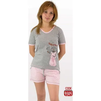 Dámské noční prádlo Dámské pyžamo Valentina´s secret vzor 9305 - S-modrá