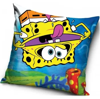 Dekorativní polštářek Carbotex • Polštář Spongebob vzhůru nohama - 40 x 40 cm
