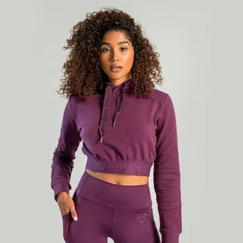 Dámská mikina STRIX Dámská mikina Essential Cropped Hoodie Plum XS