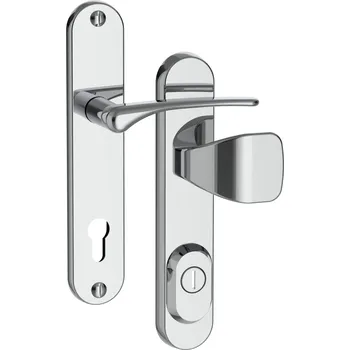 Dveřní kování ROSTEX Bezpečnostní kování BK R1/O IDEAL (BT 3) Provedení: Madlo PZ (klika/madlo pro FAB), Rozteč: 92 mm, Povrch: Nerez chrom (0100)