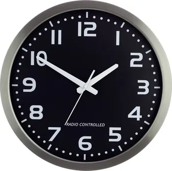 Hodiny Analogové nástěnné DCF hodiny, 40 cm, hliník
