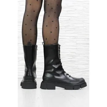 Dámské kozačky Cathay moda Vysoké boty se šněrováním 0305-1B Velikost: 39