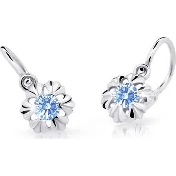 Náušnice Cutie Jewellery Dětské náušnice z bílého zlata C2213B-Světle modrá