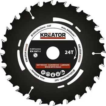 Příslušenství k pile KREATOR Pilový kotouč pro ponorné pily 160mm 24T KRT020303