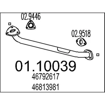 Výfukový systém Výfuková trubka MTS 01.10039