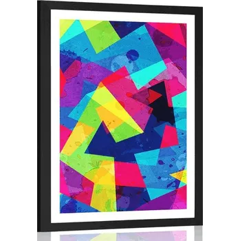 Plakát Dovido Plakát s paspartou geometrický vzor s grunge efektem