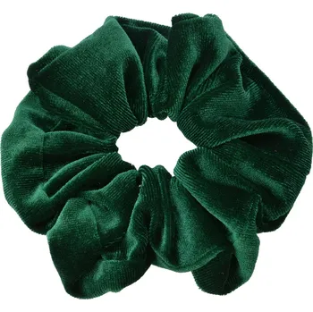 Tmavě zelená sametová gumička - Ø 10*2 cm