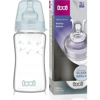 Kojenecká láhev LOVI 74/205 Láhev skleněná Diamond Glass 250 ml Botanic