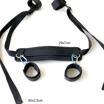 SM erotická pouta na ruce a nohy s popruhem za krk