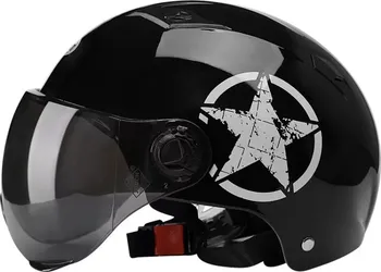 Helma na motorku Retro přilba Star černá