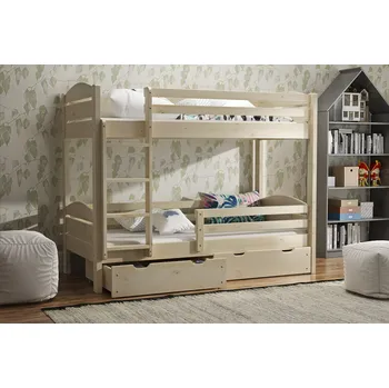 Patrová postel Petr BIS 90x200 cm + rošty a šuplíky ZDARMA masiv smrk