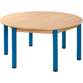 Jídelní stůl Stůl kulatý průměr 120 cm / kovové nohy s rektifikační patkou výška 76 cm