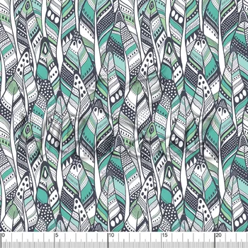 Zakázkový tisk, softshell, kočárkovina... Mentolová peříčka Látky k tisku: Microfirba