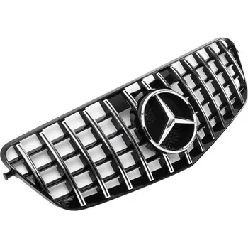 Autodíl PROTEC Přední maska Mercedes W212 2009-2013 PANAMERICANA černá chromová