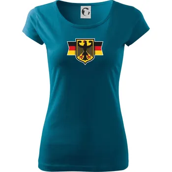 Dámské tričko Německá orlice a vlajka - Dámské triko Pure - 2XL ( Petrolejová )
