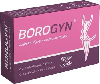 Intimní hygienický prostředek Akacia Borogyn vaginální čípky 10x 2 g