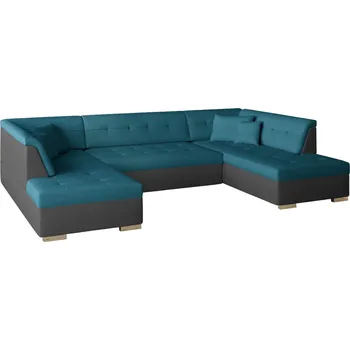 Sedací souprava Rozkládací rohová sedačka CAMERON U tyrkysová / tmavě šedá