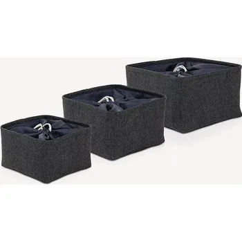 Úložný box TWEED sada tmavě šedá