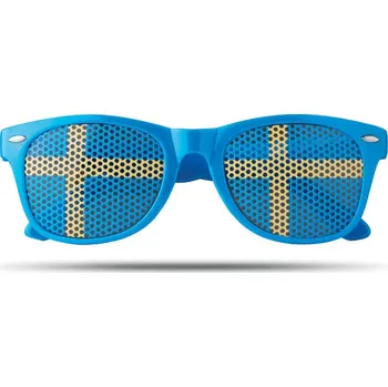 Plážová taška Sluneční brýle s vlajkami Flag fun, modrá