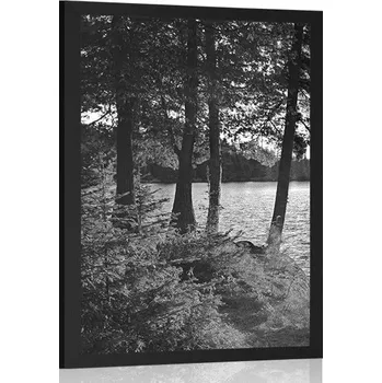 Plakát Dovido Plakát výhled na jezero v černobílém