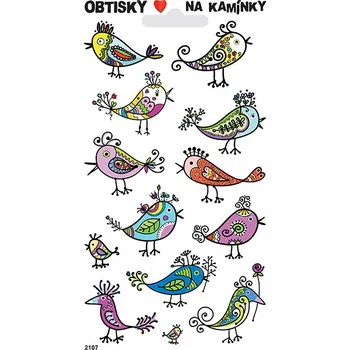 Výtvarná barva Obtisky na kamínky - ptáčci