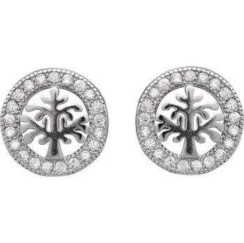 Náušnice Stříbrné náušnice se zirkony Ag 1,8 g strom