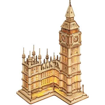 3D puzzle RoboTime 3D dřevěná skládačka Big Ben svítící