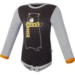 LITTLE ANGEL Body smyk DR pruh Outlast® - černá medvěd/pruh bíločerný vel. 62