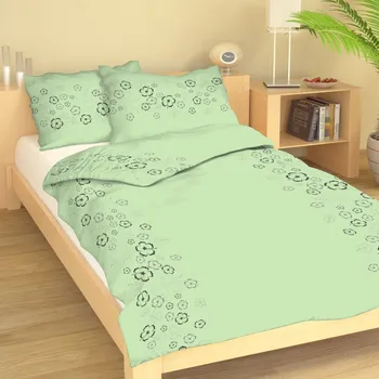 Povlečení Krepové povlečení Amálka zelená Uzávěr: knoflíky