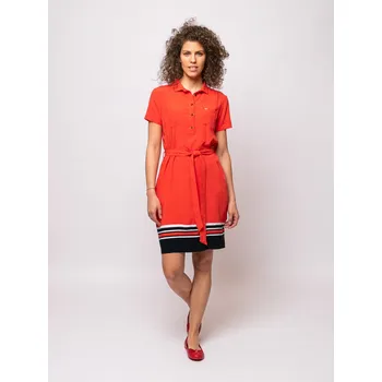 Dámské šaty Heavy Tools dámské šaty Voxim krátký rukáv oranžové Velikost: S