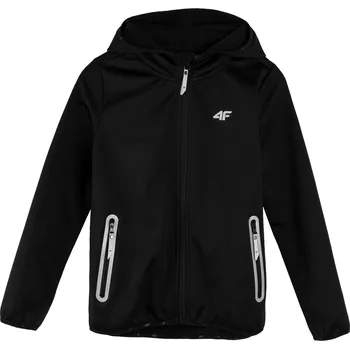Dívčí bunda 4F HJL21-JSFM001A DEEP BLACK DĚTSKÁ SOFTSHELLOVÁ BUNDA EU 134