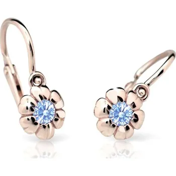 Náušnice Cutie Jewellery Dětské zlaté náušnice C2151R-Arctic Blue