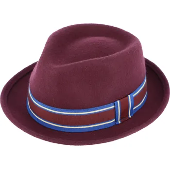Klobouk Fiebig - Headwear since 1903 Trilby klobouk vlněný Fiebig - bordó s rypsovou stuhou Velikost: 55 cm (S)