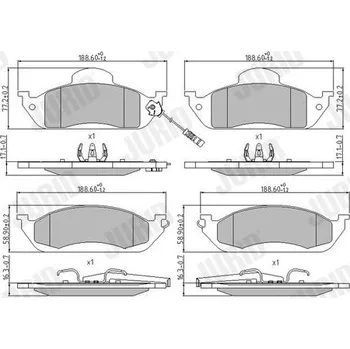 Brzdová destička Sada brzdových destiček, kotoučová brzda JURID 573034J