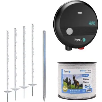 Ohradník Set elektrického ohradníku pro koně, poníky, osly, psy a proti škůdcům – DUO zdroj – páska 200 m