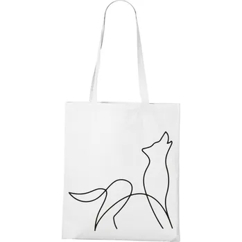 Nákupní taška Plátěná taška s potiskem vlka, Barva Bílá, Velikost 40×45 cm, Canvas Nákupní taška Bezvatriko.cz 1516
