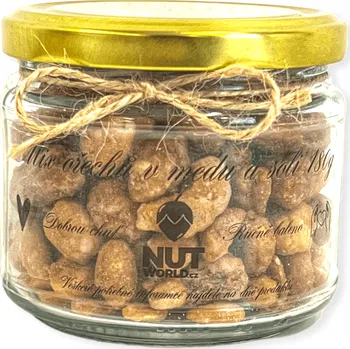 Nutworld.cz Ořechy DELUXE ve skle - Mix ořechů v medu a soli 180g